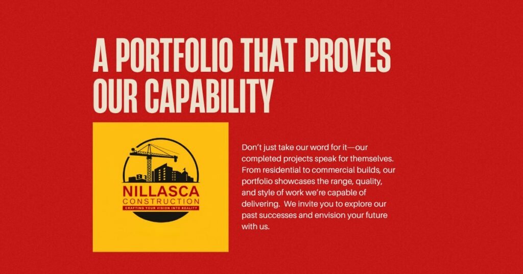 Why Choosing Us (Choosing us for Construction Services) 7 Don’t just take our word for it—our completed projects speak for themselves. From residential to commercial builds, our portfolio showcases the range, quality, and style of work we’re capable of delivering. We invite you to explore our past successes and envision your future with us.