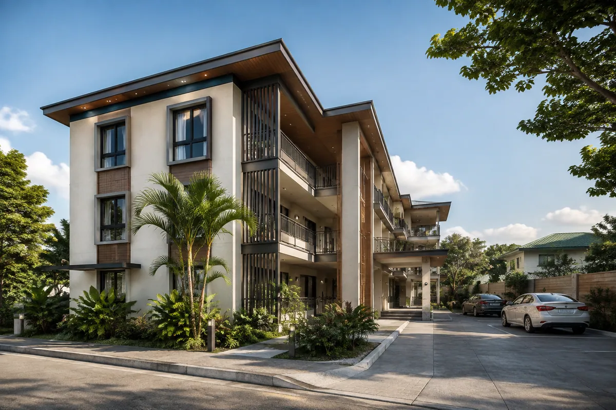 How to Choose a Construction Company in Laguna: 2026 Guide 2 Concept render of a contemporary apartment building for Laguna project planning